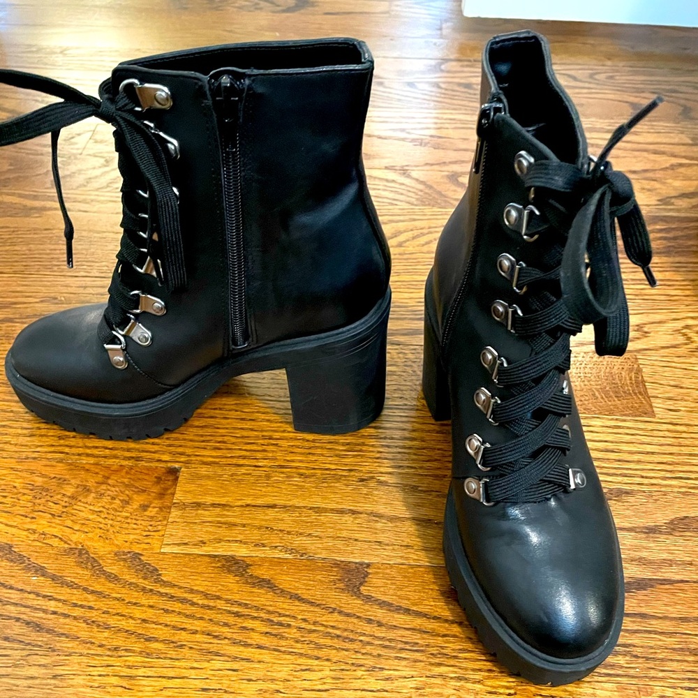 Steve Madden chunky heel combat boots